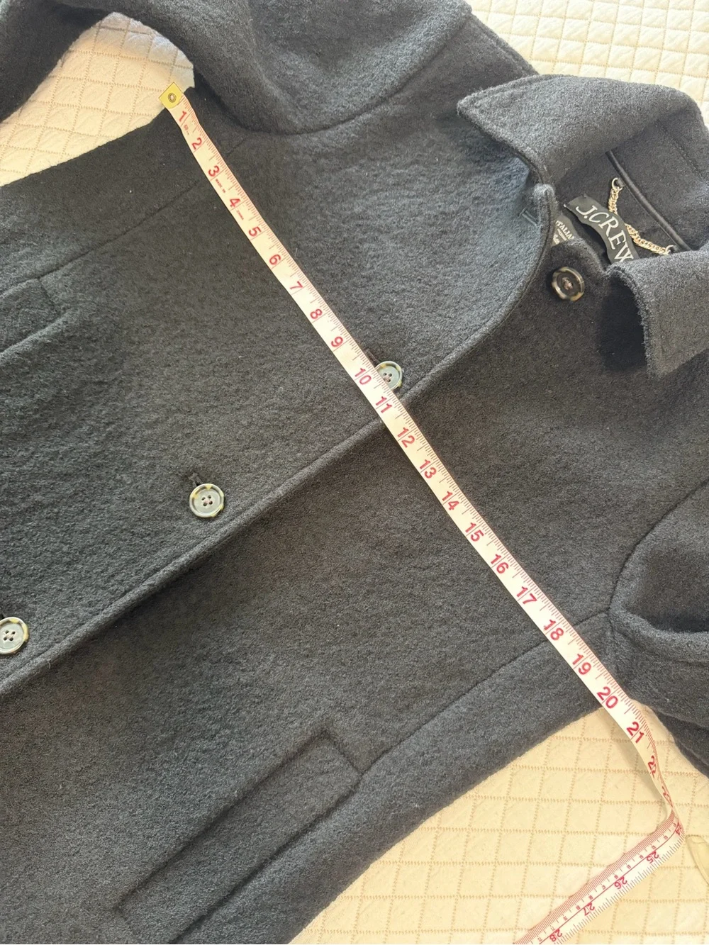 J.Crew Petite Car Coat Italian Boiled Wool Black 100% Wool 6P